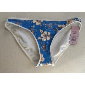 NWT Wild Fable Blue orange white Hawaiian pattern print bikini bottom Size M